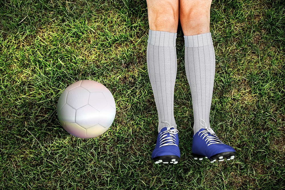 Football player shoes, socks image