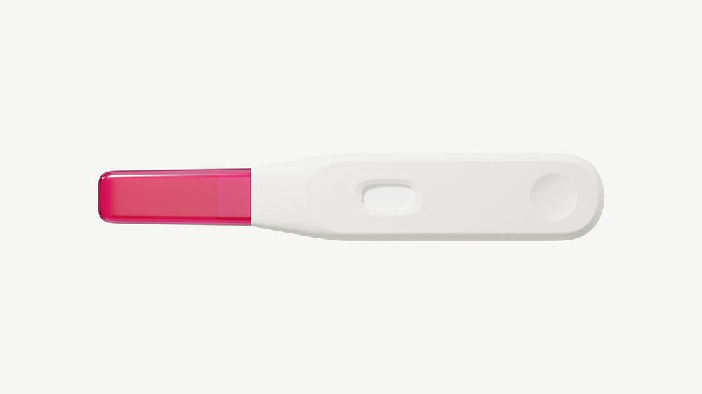 3D positive pregnancy test, collage element psd