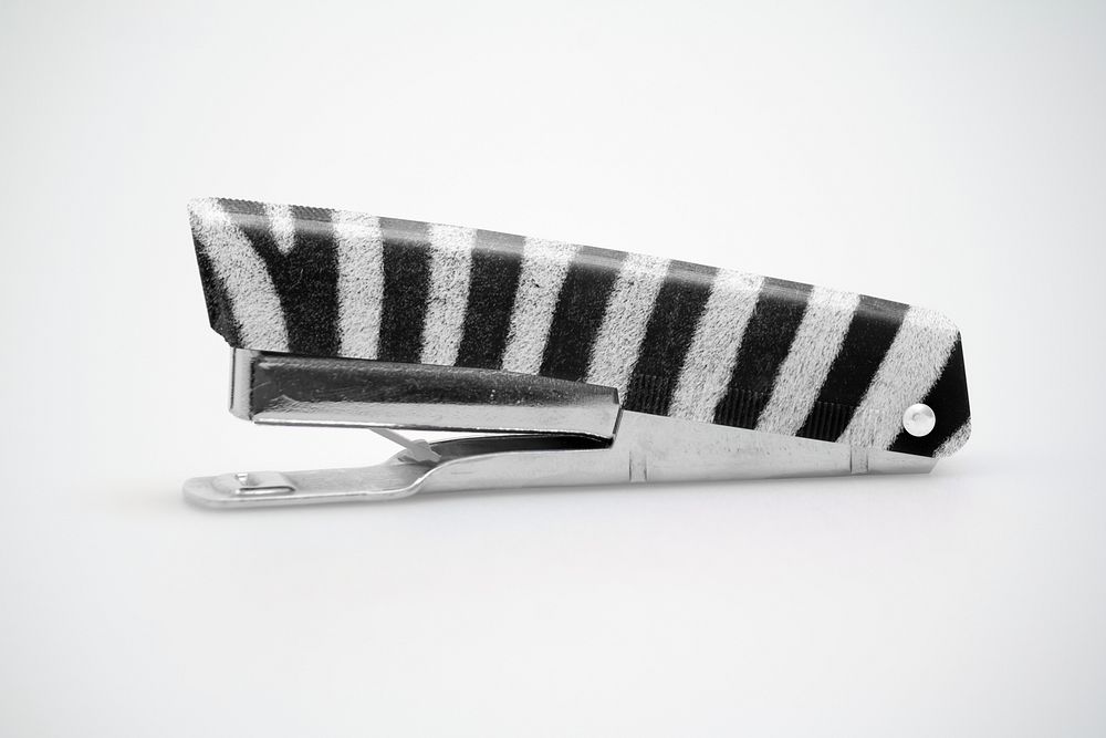 Realistic striped stapler, office stationery