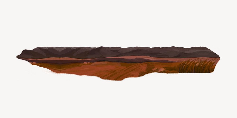 Brown desert landscape psd, illustration
