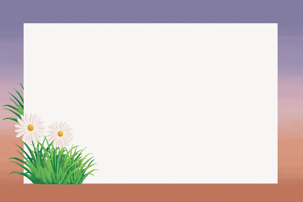 Daisy gradient frame background, illustration painting 