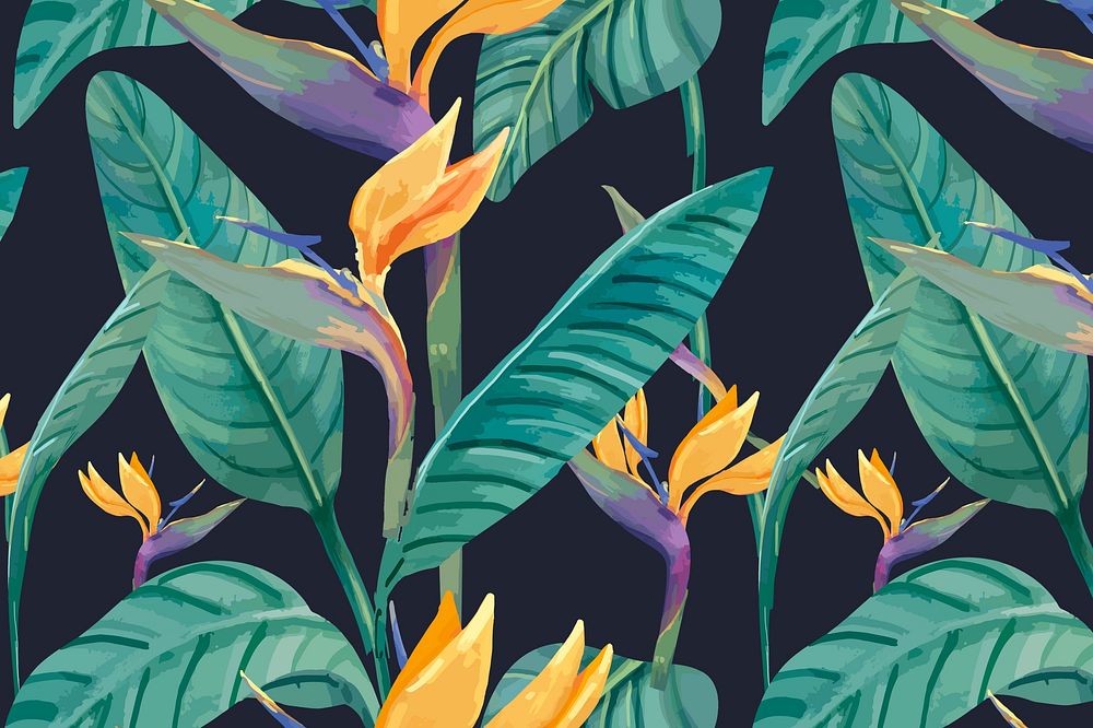 Watercolor bird of paradise background