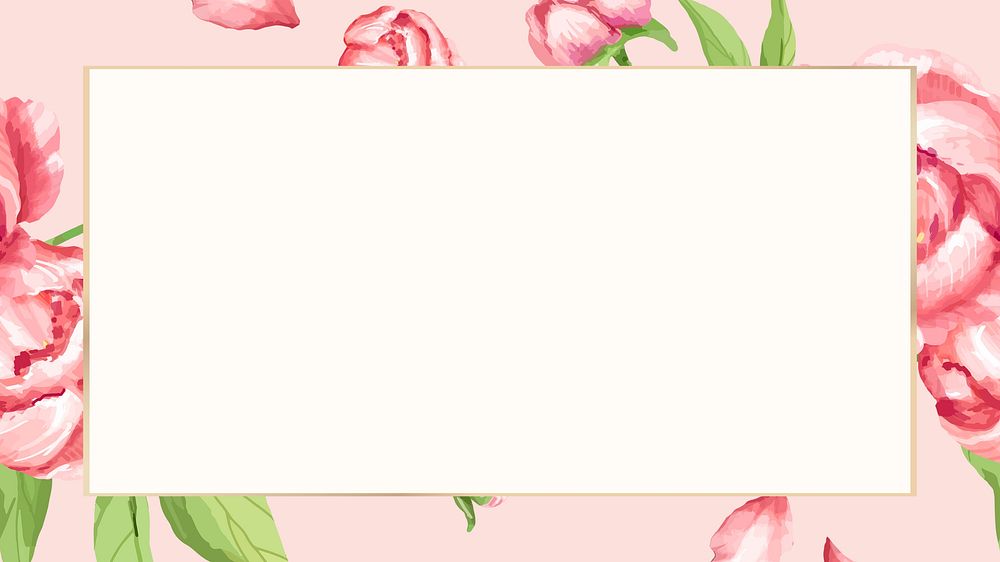 Pink peony frame desktop wallpaper