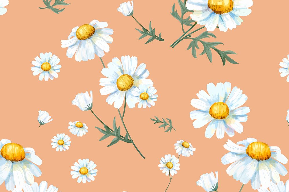 Watercolor chamomile flower background