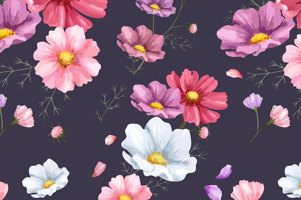 Watercolor pink flower flower background