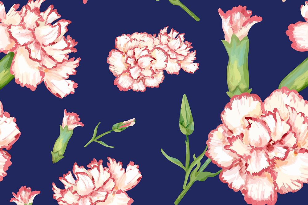 Watercolor carnation flower background