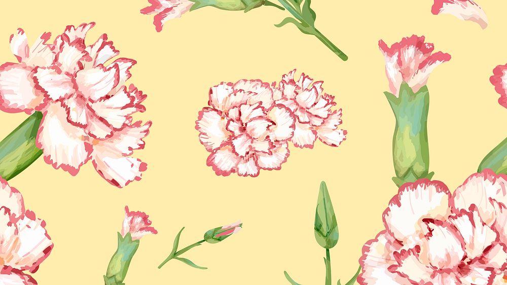 Watercolor carnation desktop wallpaper