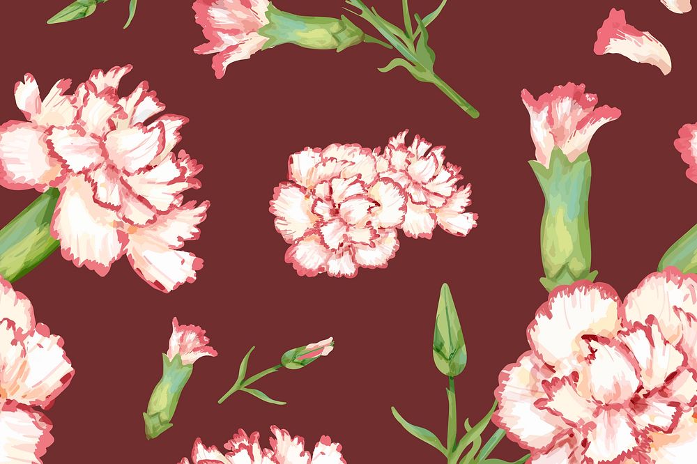 Watercolor carnation flower background