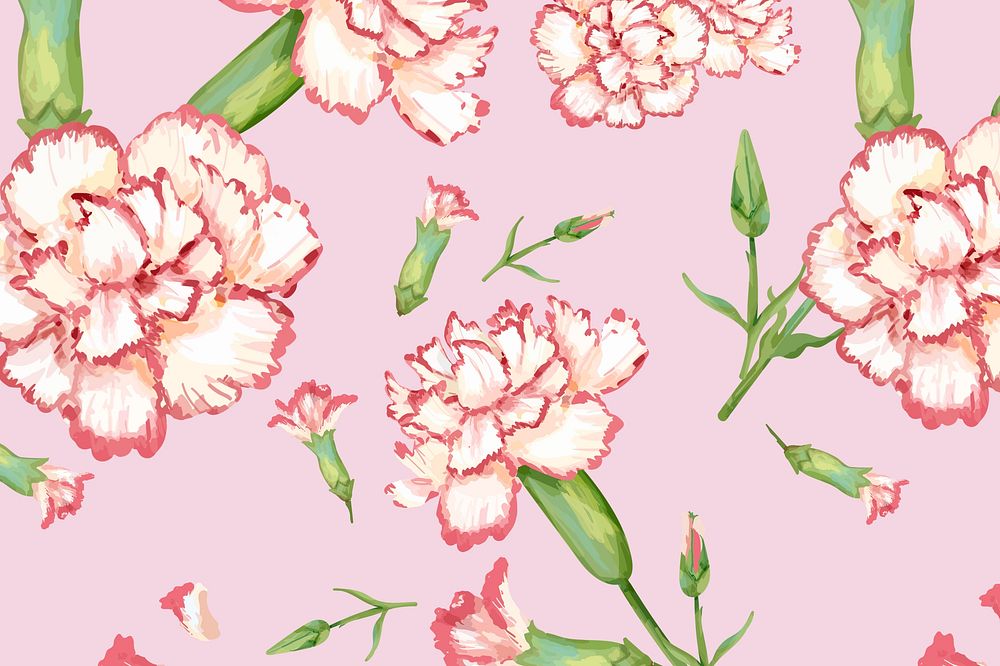Watercolor carnation flower background