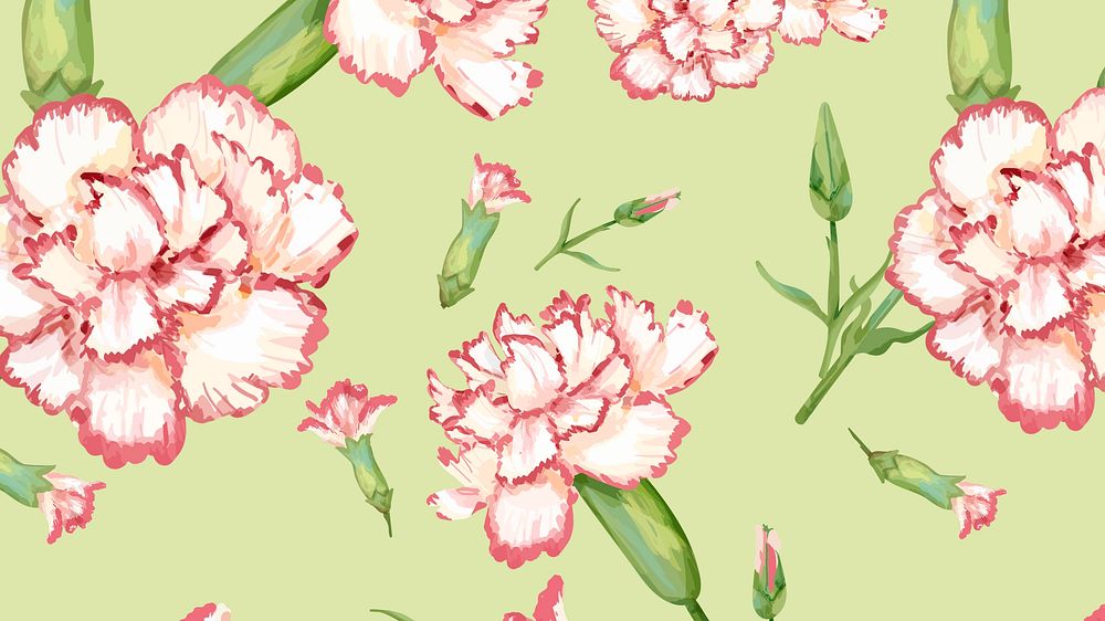 Watercolor carnation desktop wallpaper