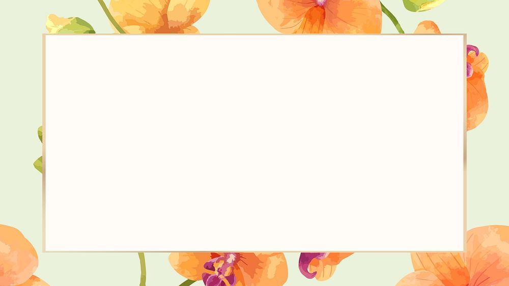 Orange orchid frame desktop wallpaper