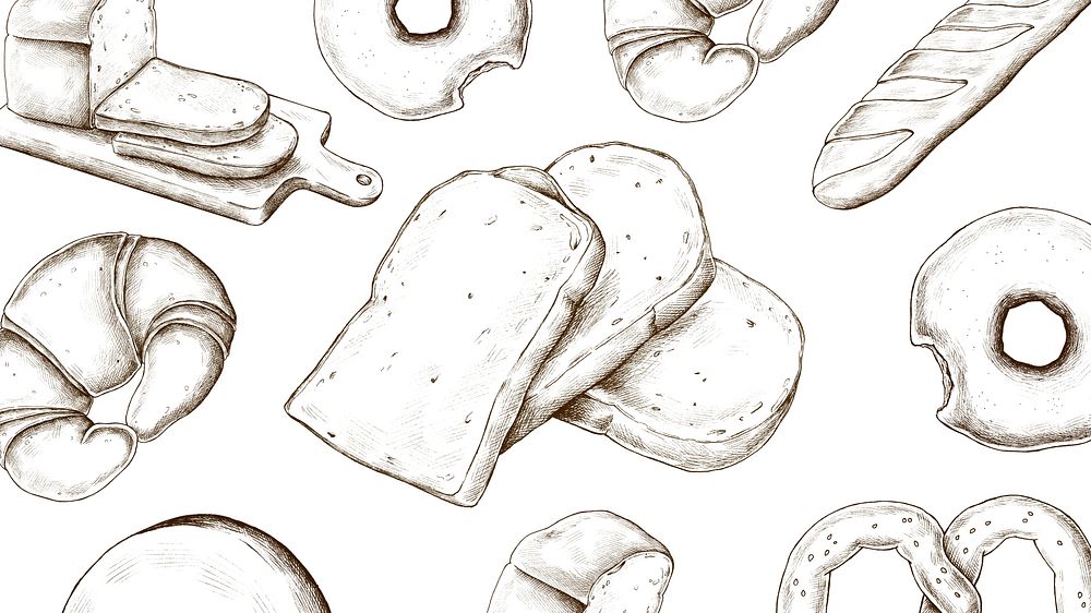 White bread illustration desktop wallpaper