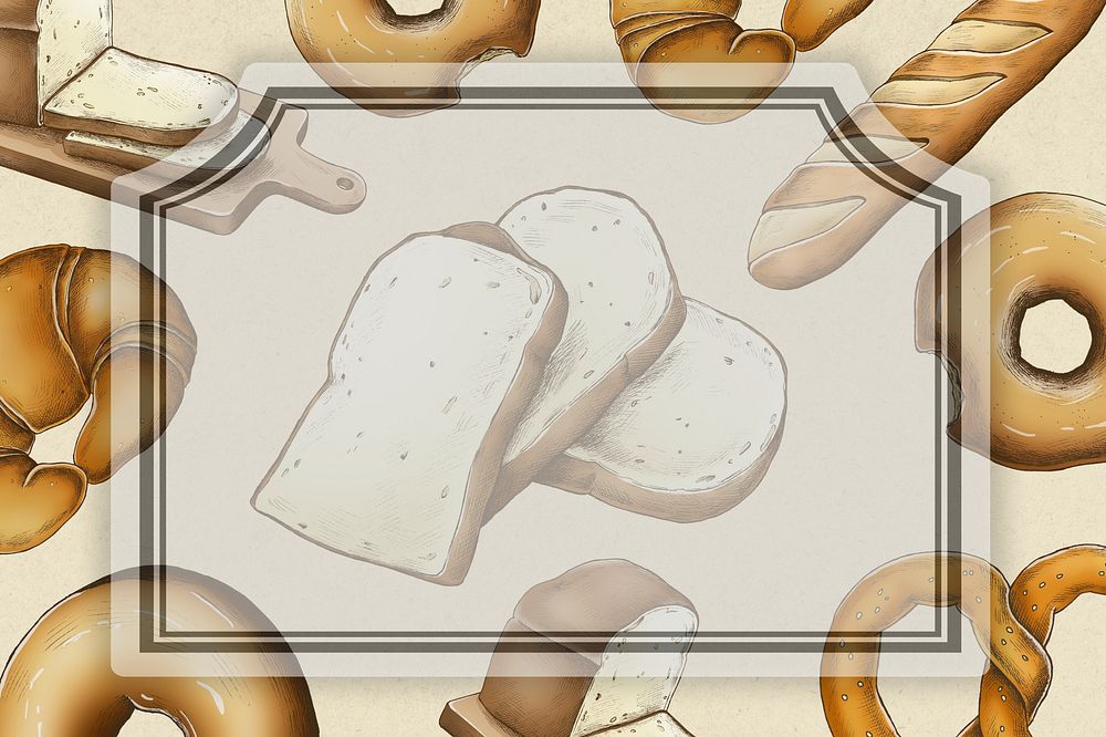 Vintage frame beige bread background