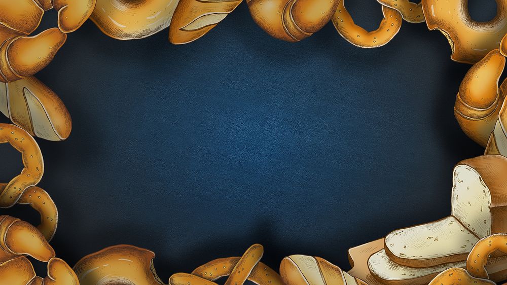 Blue desktop wallpaper, bread frame 