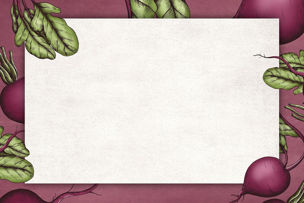 Beetroot frame beige background