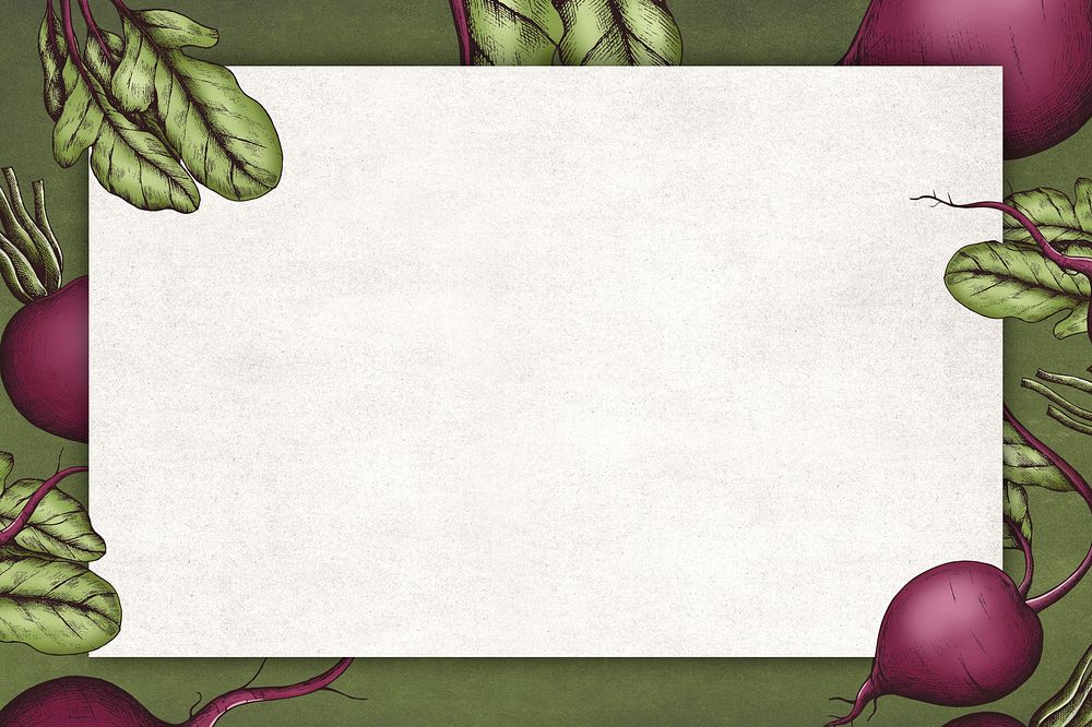 Beetroot green frame beige background