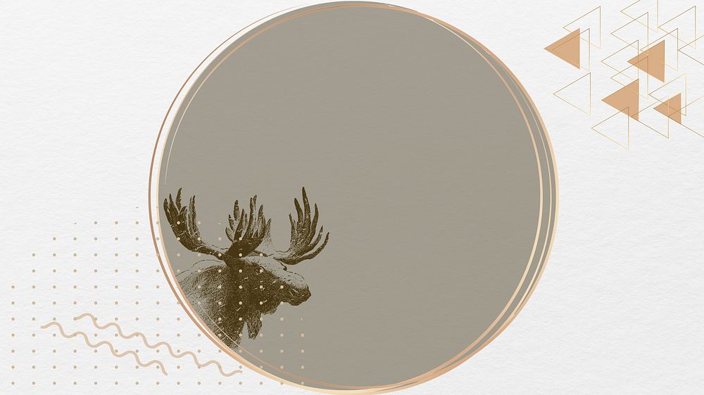 Aesthetic moose frame desktop wallpaper, circle shape design