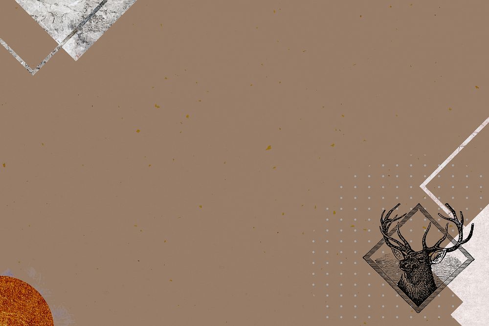 Aesthetic brown background, vintage stag border