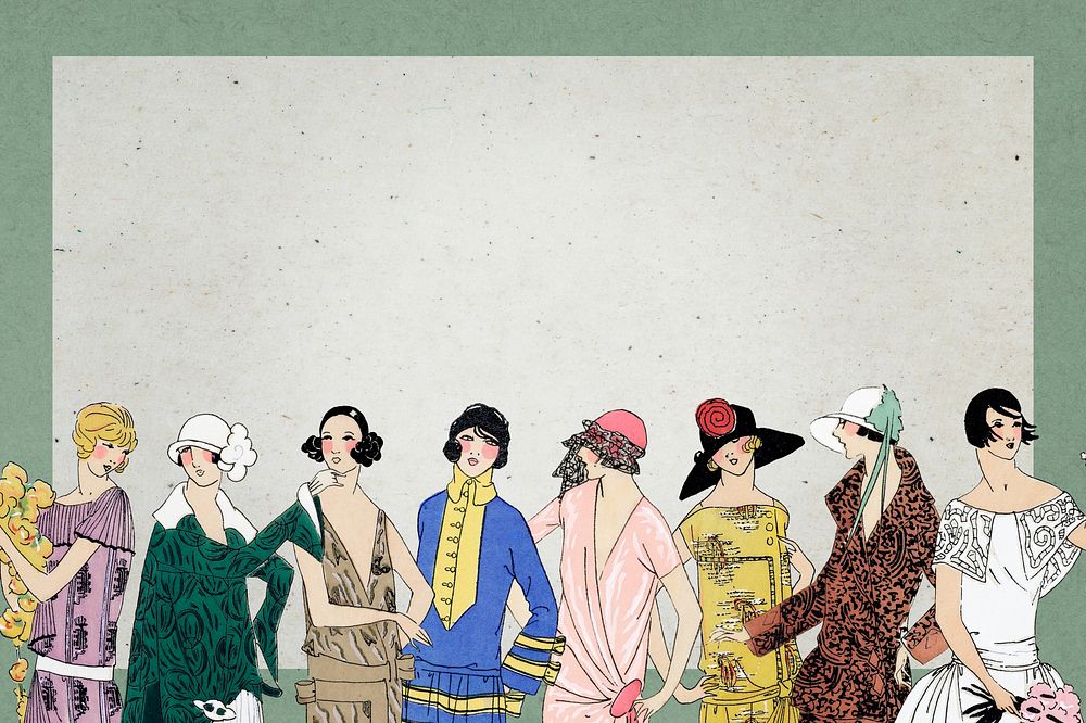 Vintage women&rsquo;s fashion background, 1920's outfits. Remixed by rawpixel. 