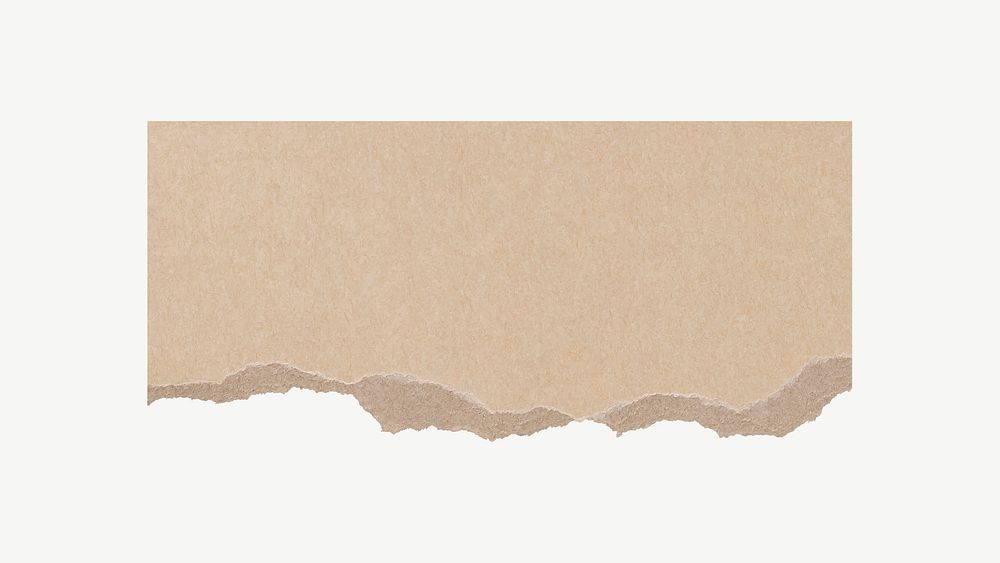 Rectangular craft paper element, brown scrap notepaper psd