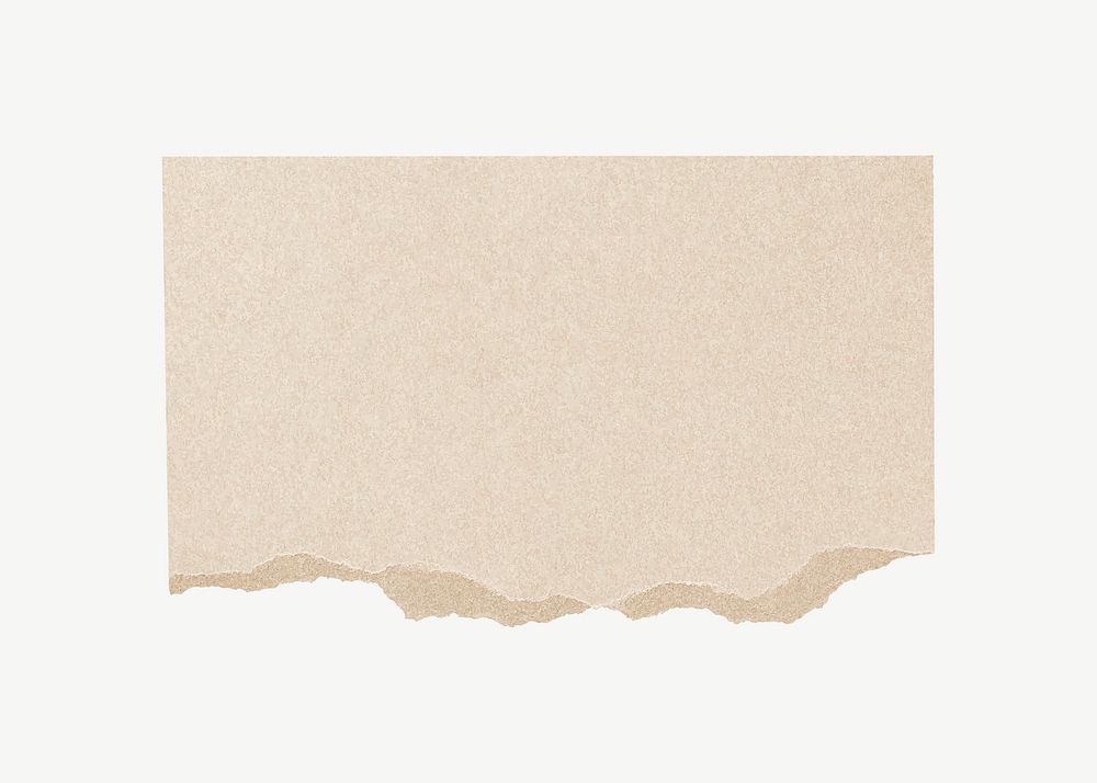 Ripped craft paper element, brown scrap notepaper psd