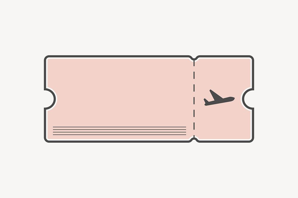 Pastel plane ticket isolated design