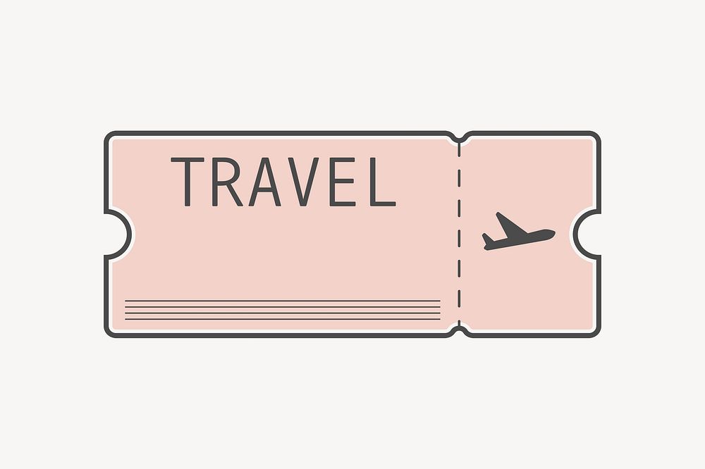 Pink plane ticket isolated design