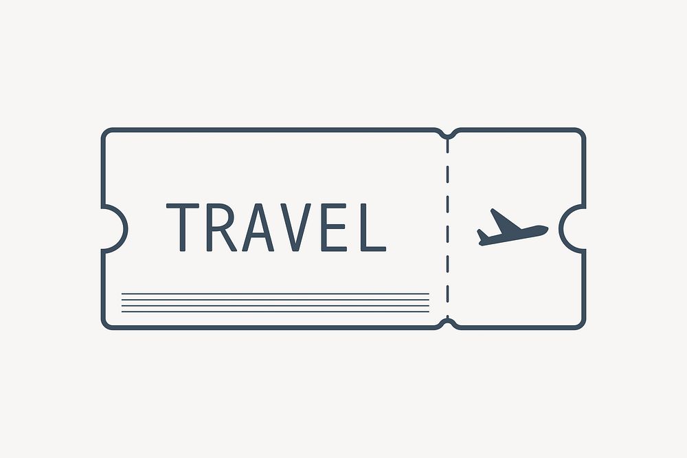 Outline travel ticket isolated design
