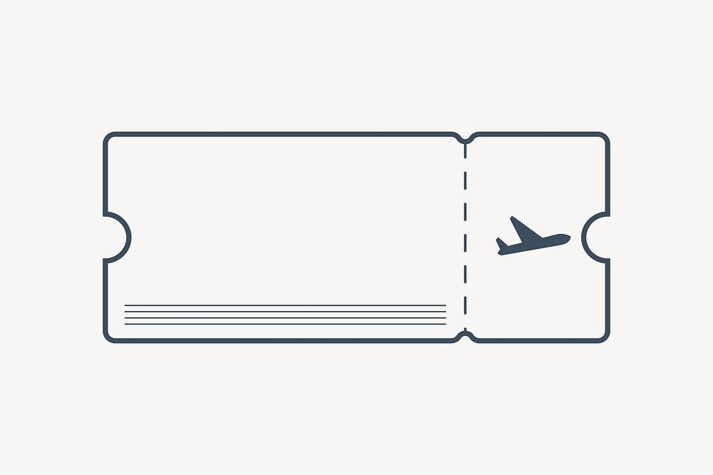 Simple outline plane ticket vector