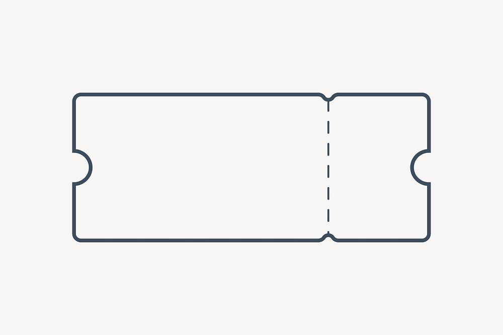 Green outline plane ticket vector