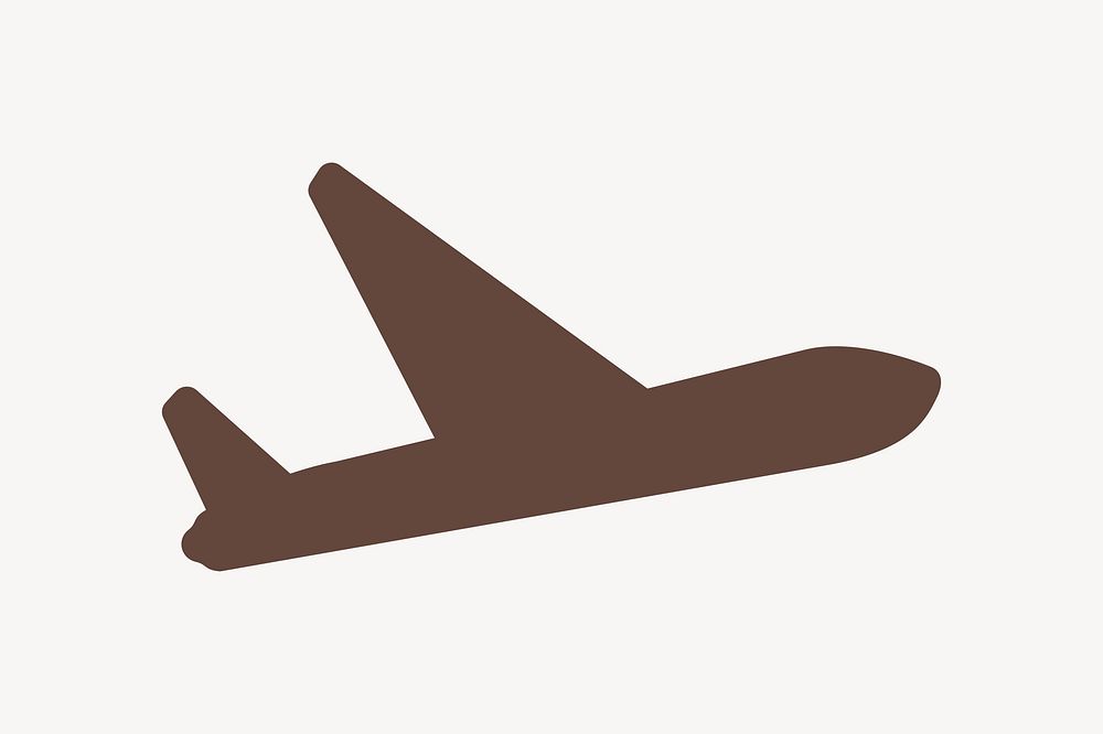 Brown airplane icon vector