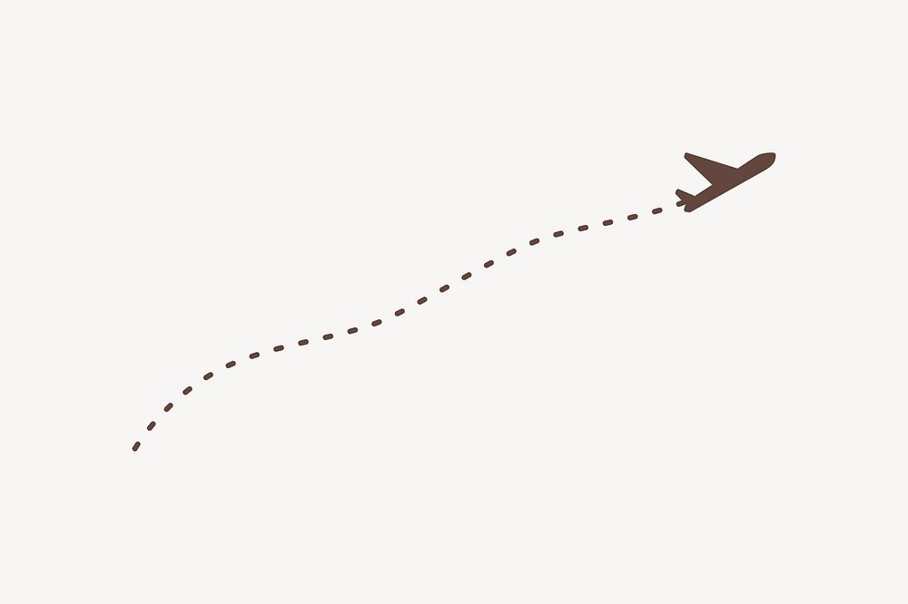 Brown airplane flight isolated design