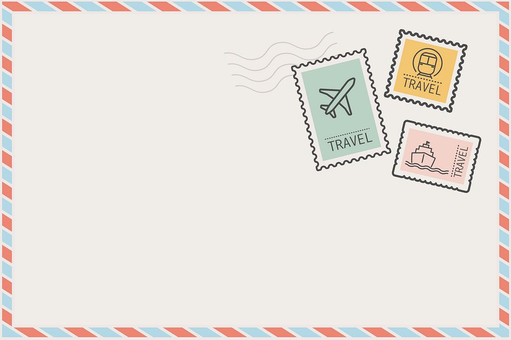 Colorful postal envelop border frame