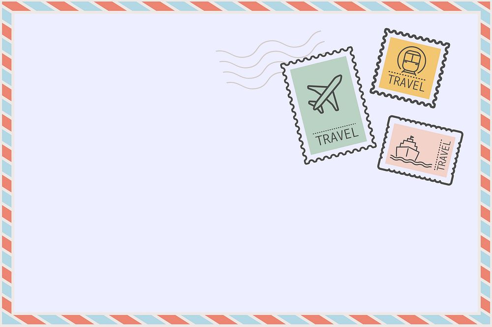 Cute postal envelop border frame