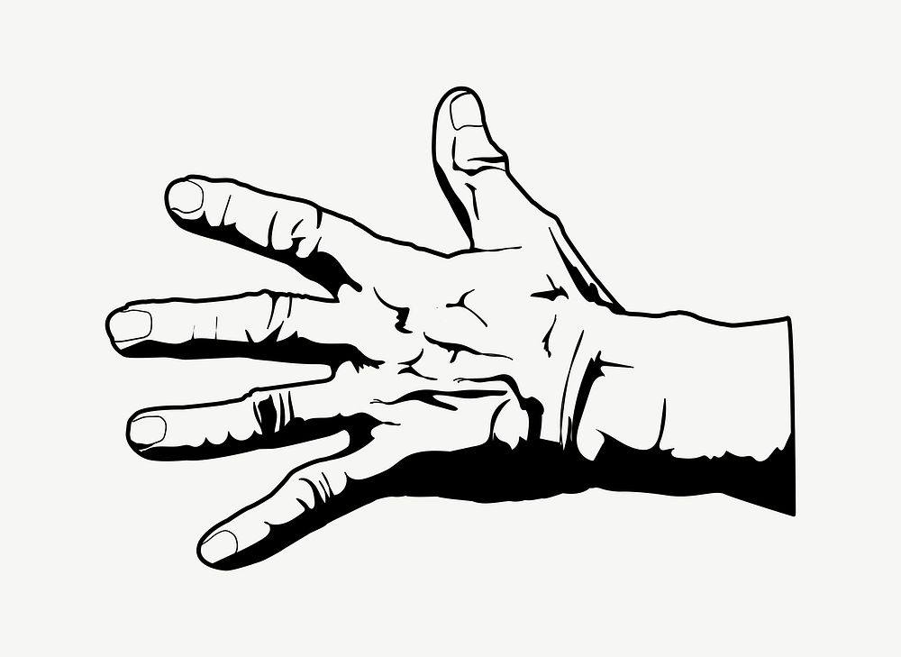 Man's hand clipart illustration psd. Free public domain CC0 image.