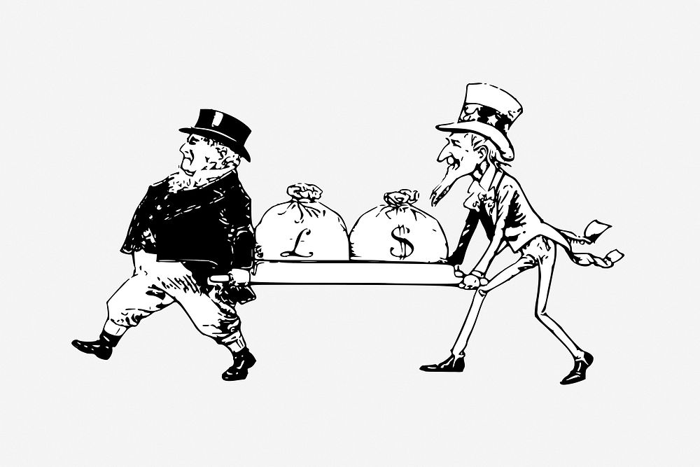 Investment cartoon vintage illustration. Free public domain CC0 image.