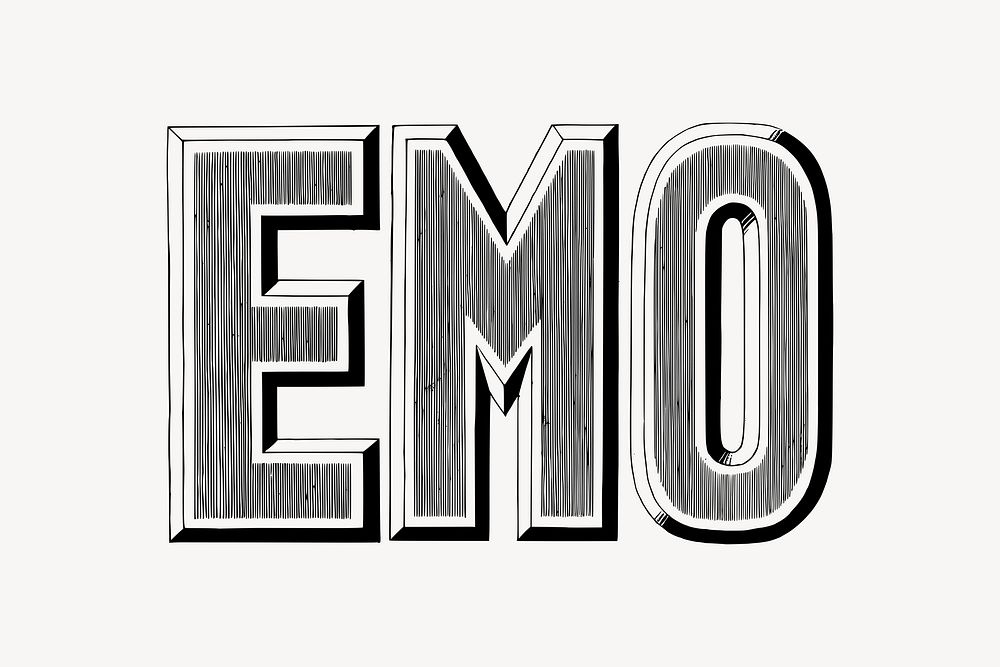 EMO word   illustration. Free public domain CC0 image.