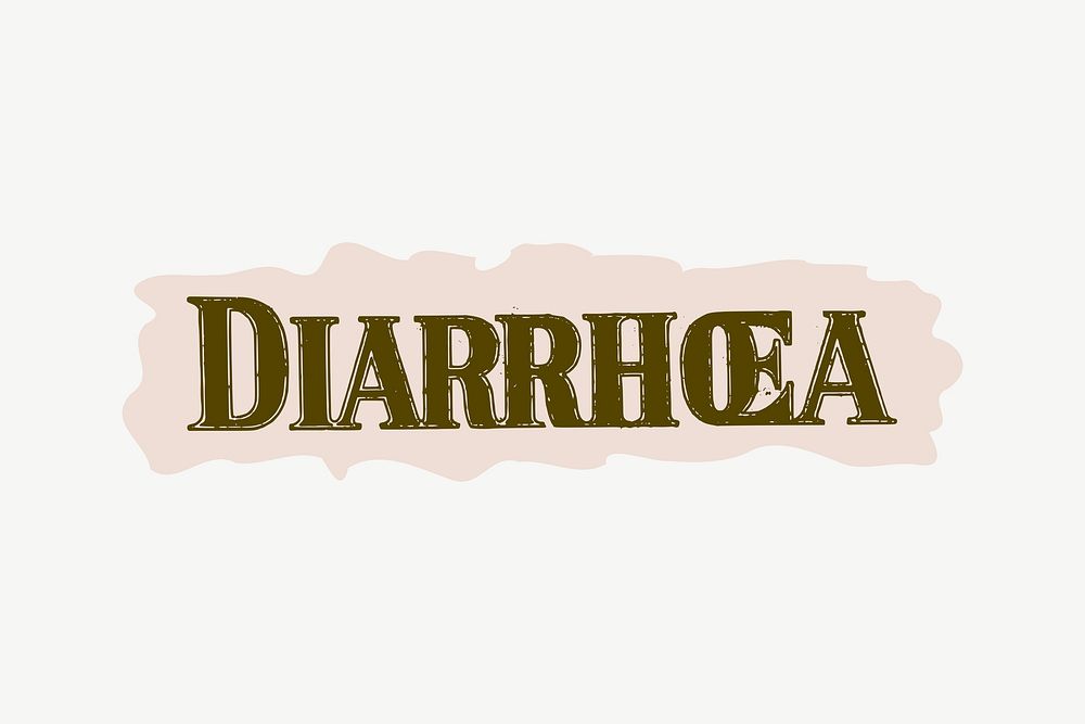 Diarrhoea word design element psd. Free public domain CC0 image.
