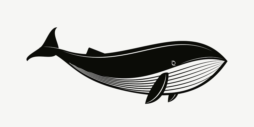 Whale silhouette design element psd. Free public domain CC0 image.