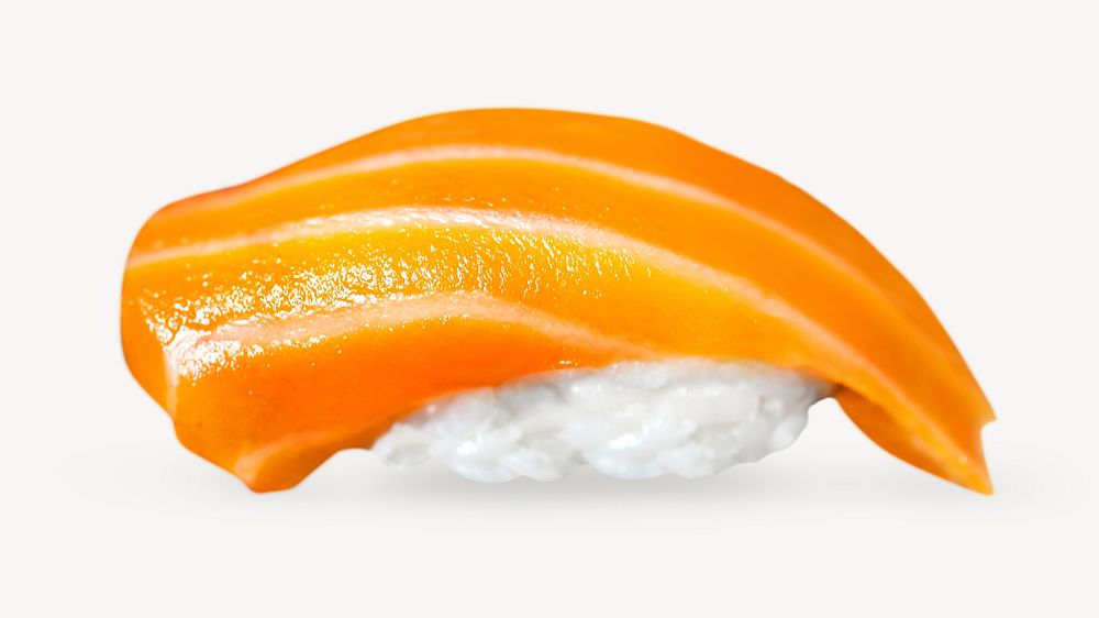 Japanese salmon sushi authentic taste collage element psd