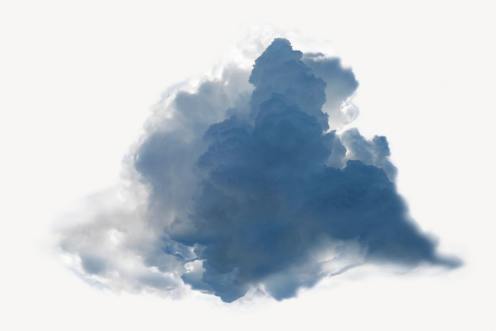 Rain cloud isolated image on white