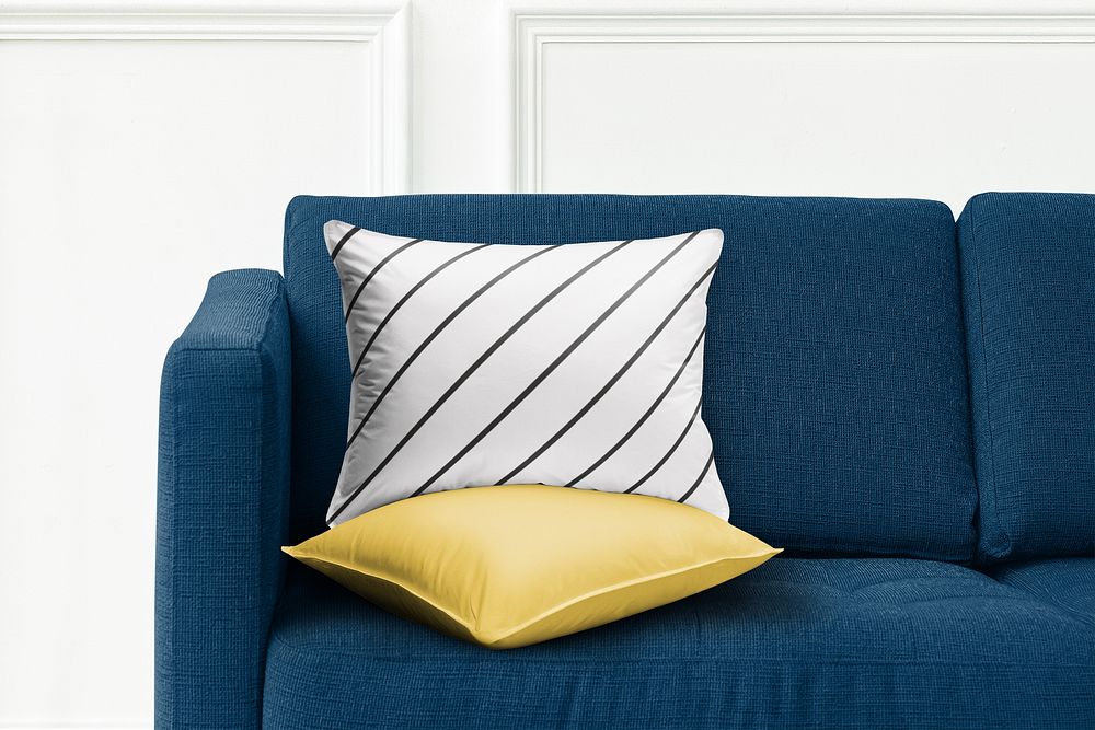 Dark blue sofa, living room | Free Photo - rawpixel