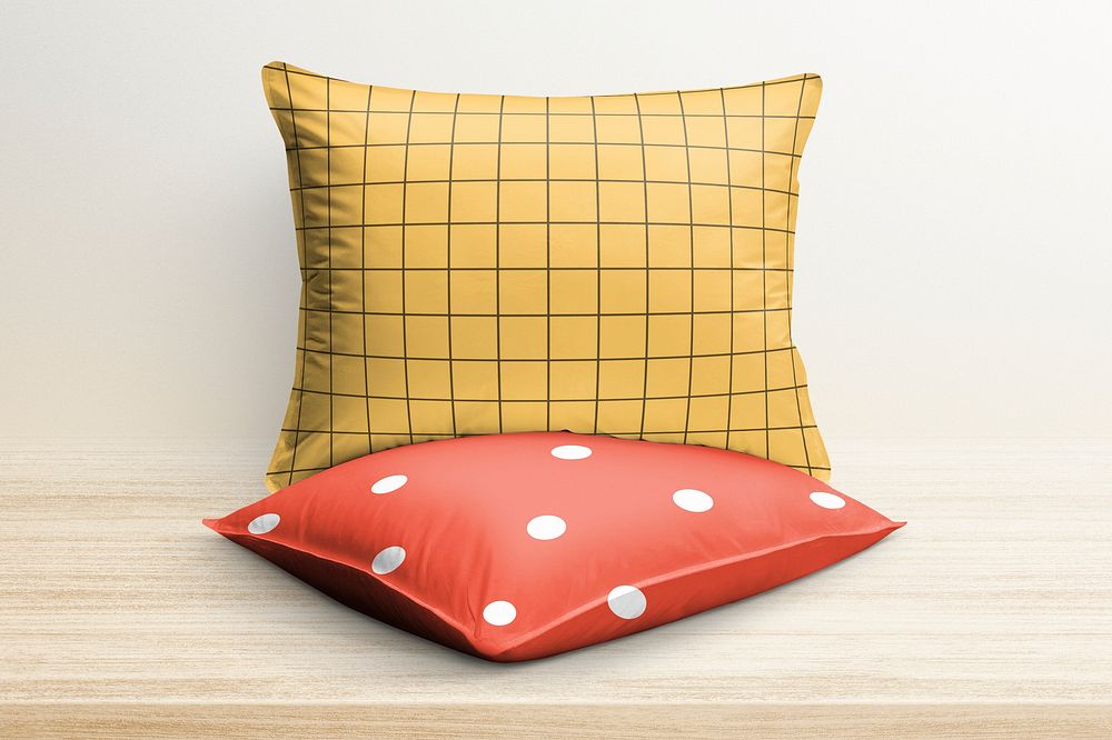 Cushion pillow case mockup, interior decor psd