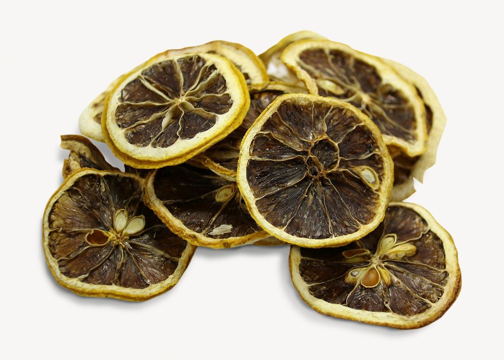 Brown dry lemon isolated image on white
