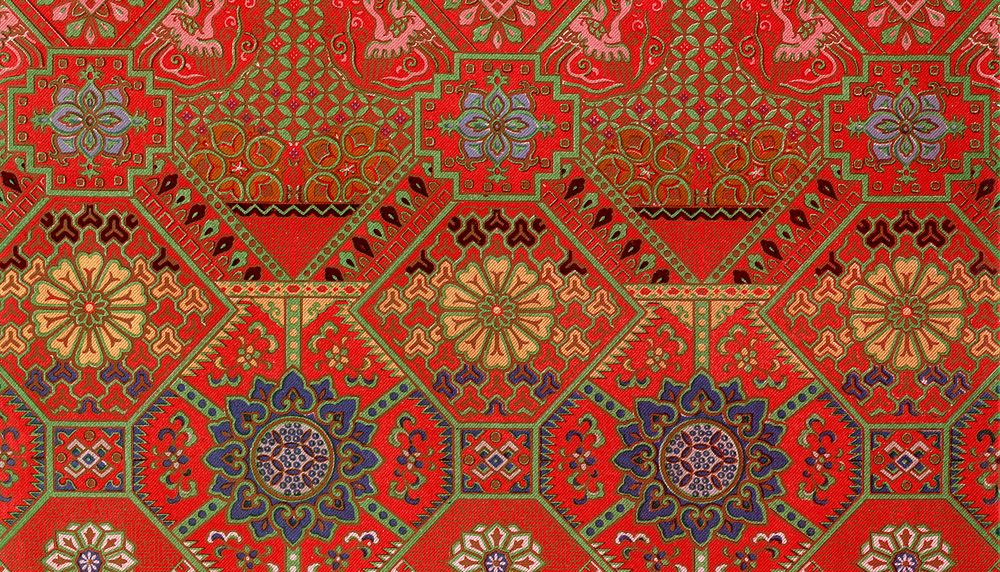 Red Japanese flower background. Remixed by rawpixel.