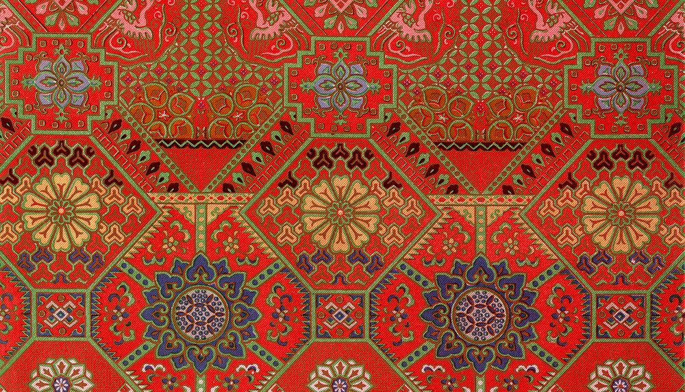 Red Japanese flower background.  Remixed by rawpixel.