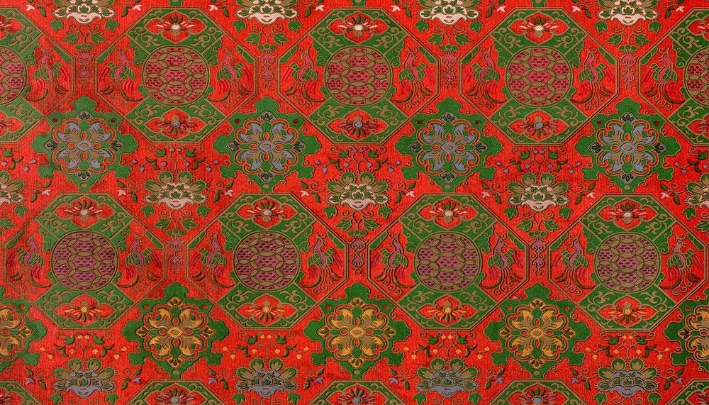 Red Japanese flower background.  Remixed by rawpixel.