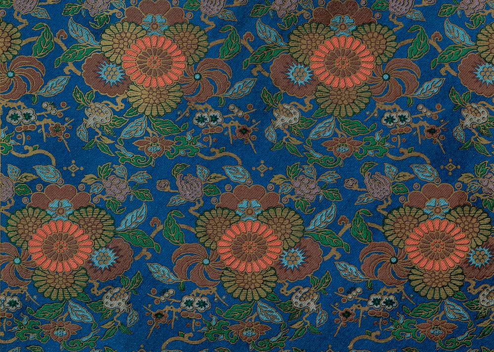 Blue Japanese flower background.  Remixed by rawpixel.