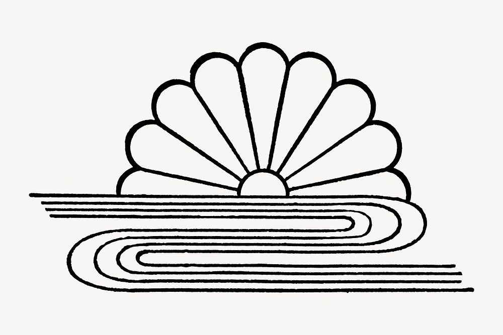 Flower river, line art symbol illustration. Remixed by rawpixel.