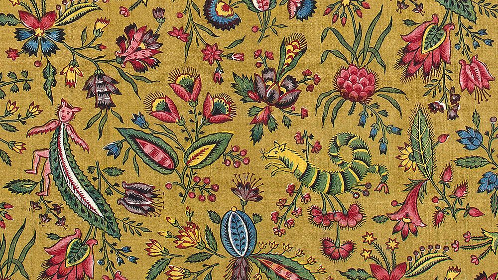Vintage botanical pattern desktop wallpaper. Remixed by rawpixel.
